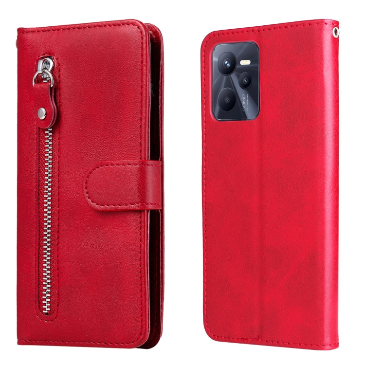 For OPPO Realme C35 Fashion Calf Texture Zipper Horizontal Flip Leather Case