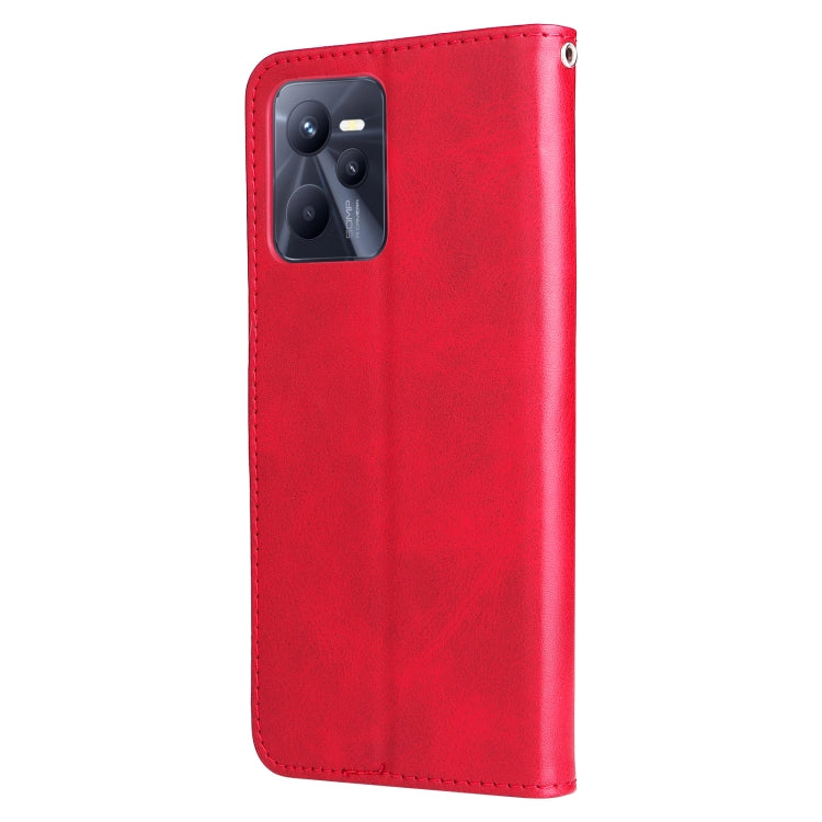 For OPPO Realme C35 Fashion Calf Texture Zipper Horizontal Flip Leather Case