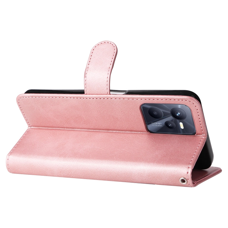 For OPPO Realme C35 Fashion Calf Texture Zipper Horizontal Flip Leather Case