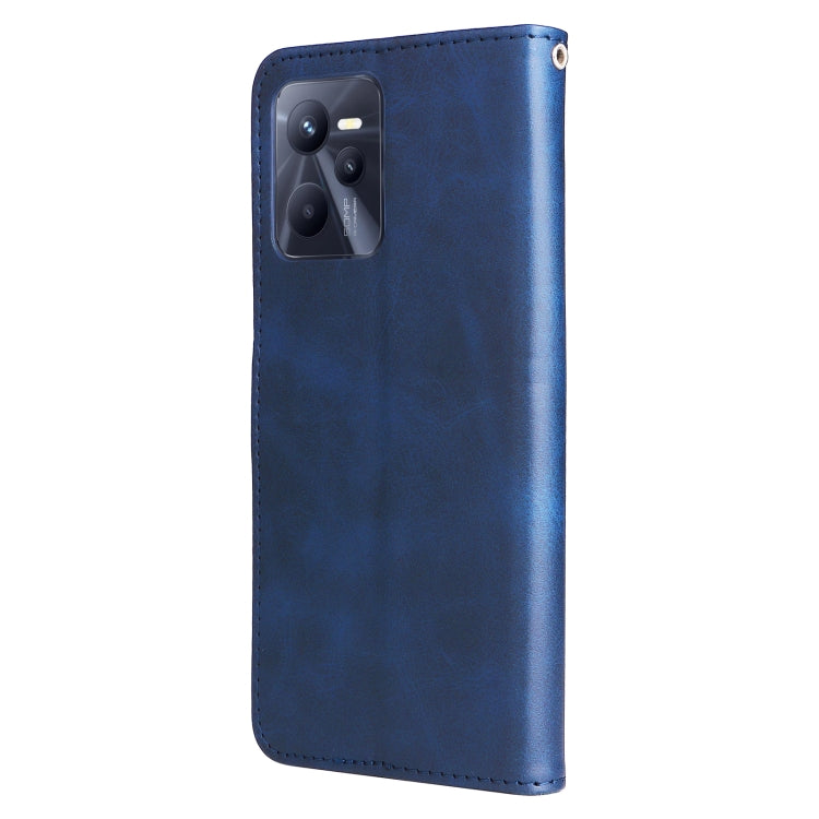 For OPPO Realme C35 Fashion Calf Texture Zipper Horizontal Flip Leather Case