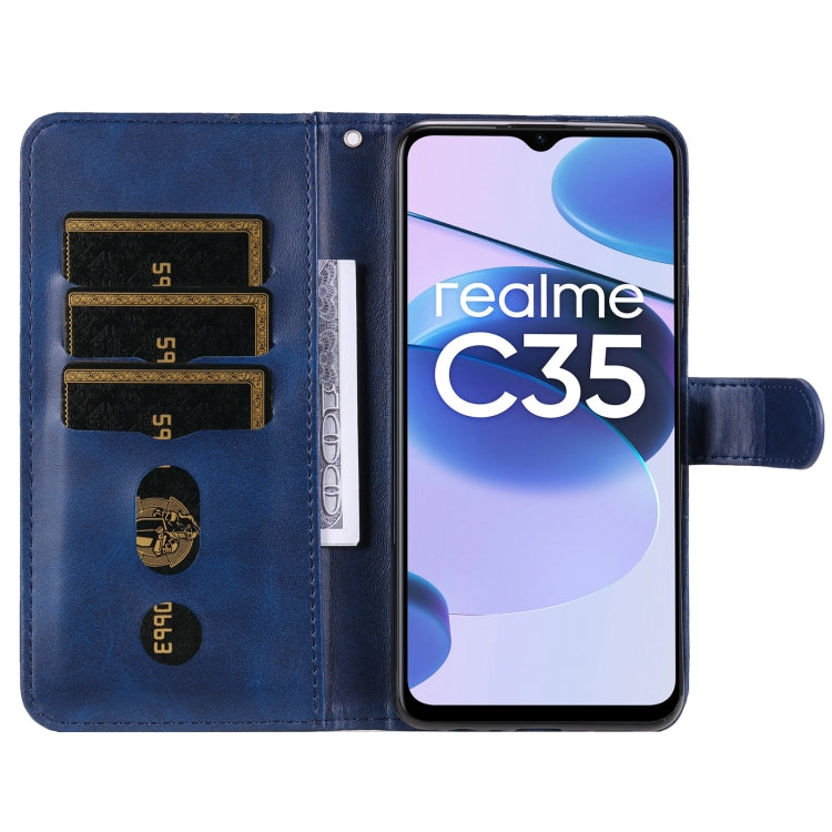 For OPPO Realme C35 Fashion Calf Texture Zipper Horizontal Flip Leather Case
