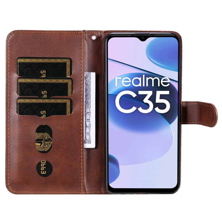 For OPPO Realme C35 Fashion Calf Texture Zipper Horizontal Flip Leather Case