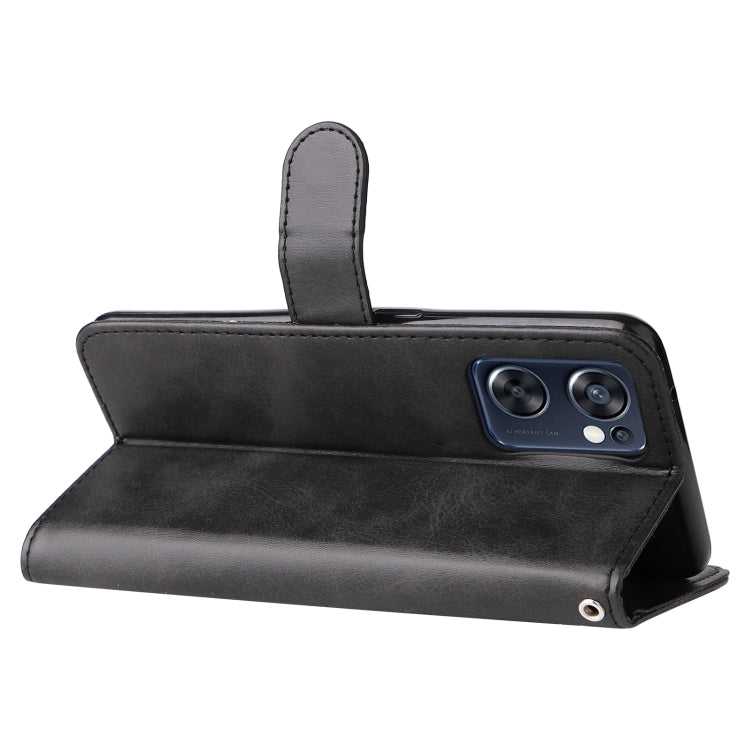 For OPPO Reno7 SE 5G Fashion Calf Texture Zipper Horizontal Flip Leather Case