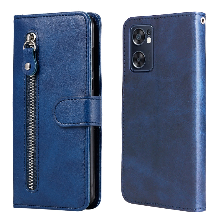 For OPPO Reno7 SE 5G Fashion Calf Texture Zipper Horizontal Flip Leather Case