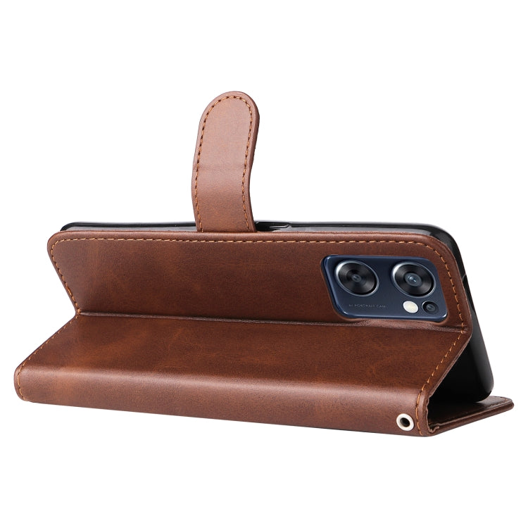 For OPPO Reno7 SE 5G Fashion Calf Texture Zipper Horizontal Flip Leather Case