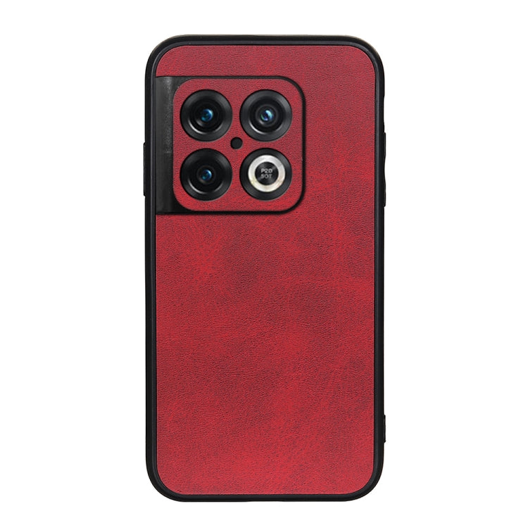 For OnePlus 10 Pro Accurate Hole Two-color Calf Texture PU Phone Case