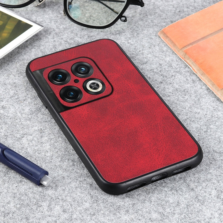 For OnePlus 10 Pro Accurate Hole Two-color Calf Texture PU Phone Case
