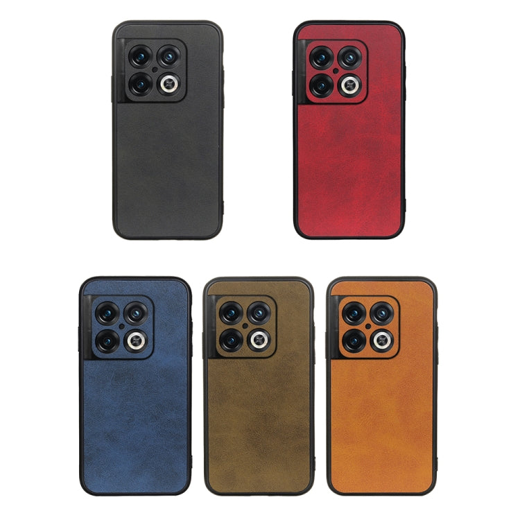 For OnePlus 10 Pro Accurate Hole Two-color Calf Texture PU Phone Case
