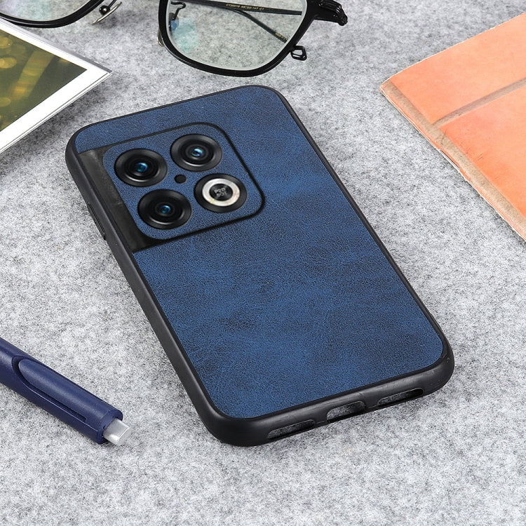 For OnePlus 10 Pro Accurate Hole Two-color Calf Texture PU Phone Case