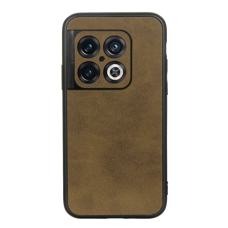 For OnePlus 10 Pro Accurate Hole Two-color Calf Texture PU Phone Case