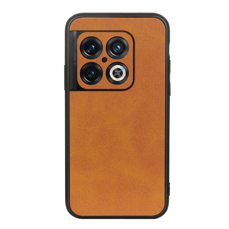 For OnePlus 10 Pro Accurate Hole Two-color Calf Texture PU Phone Case