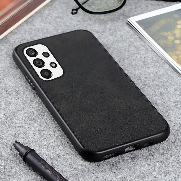 For Samsung Galaxy A73 5G Accurate Hole Two-color Calf Texture PU Phone Case