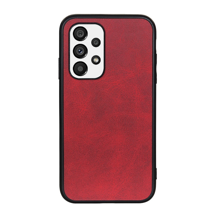 For Samsung Galaxy A73 5G Accurate Hole Two-color Calf Texture PU Phone Case