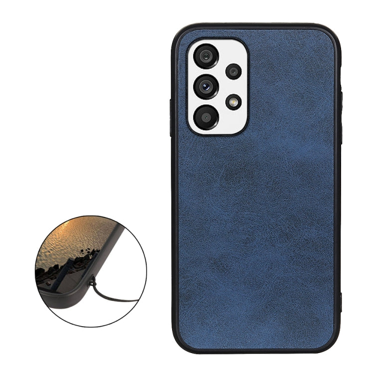 For Samsung Galaxy A73 5G Accurate Hole Two-color Calf Texture PU Phone Case