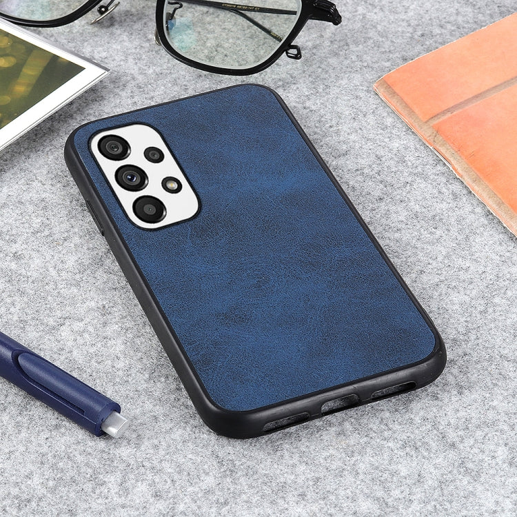 For Samsung Galaxy A73 5G Accurate Hole Two-color Calf Texture PU Phone Case