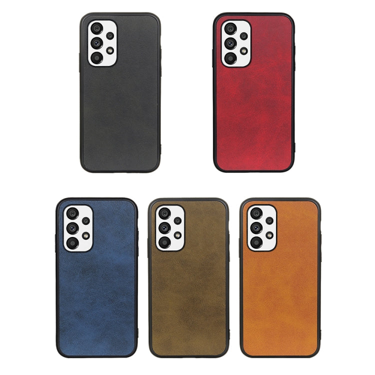 For Samsung Galaxy A73 5G Accurate Hole Two-color Calf Texture PU Phone Case