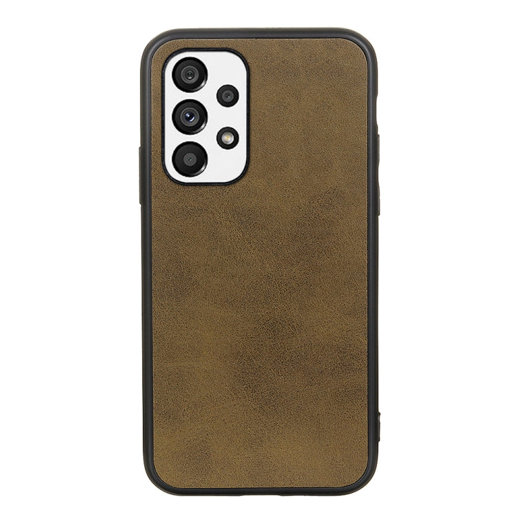 For Samsung Galaxy A73 5G Accurate Hole Two-color Calf Texture PU Phone Case