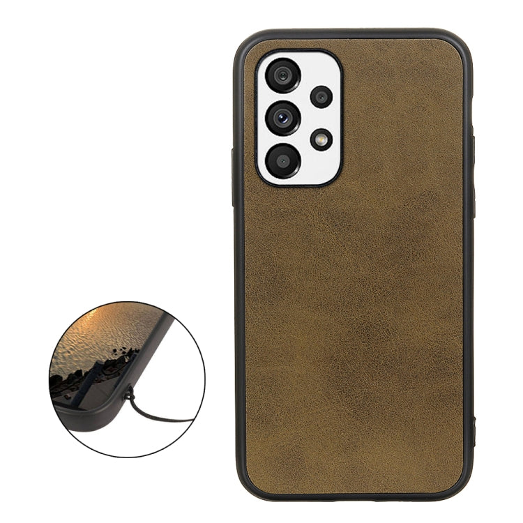 For Samsung Galaxy A73 5G Accurate Hole Two-color Calf Texture PU Phone Case