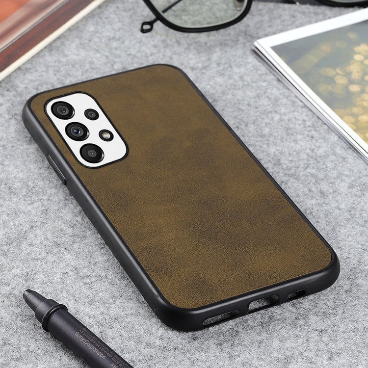 For Samsung Galaxy A73 5G Accurate Hole Two-color Calf Texture PU Phone Case