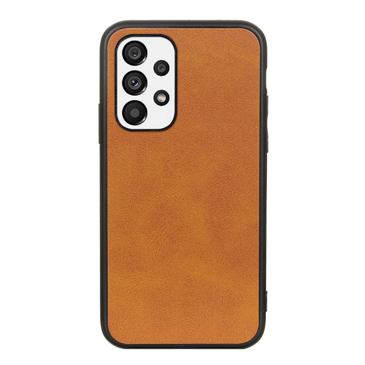 For Samsung Galaxy A73 5G Accurate Hole Two-color Calf Texture PU Phone Case