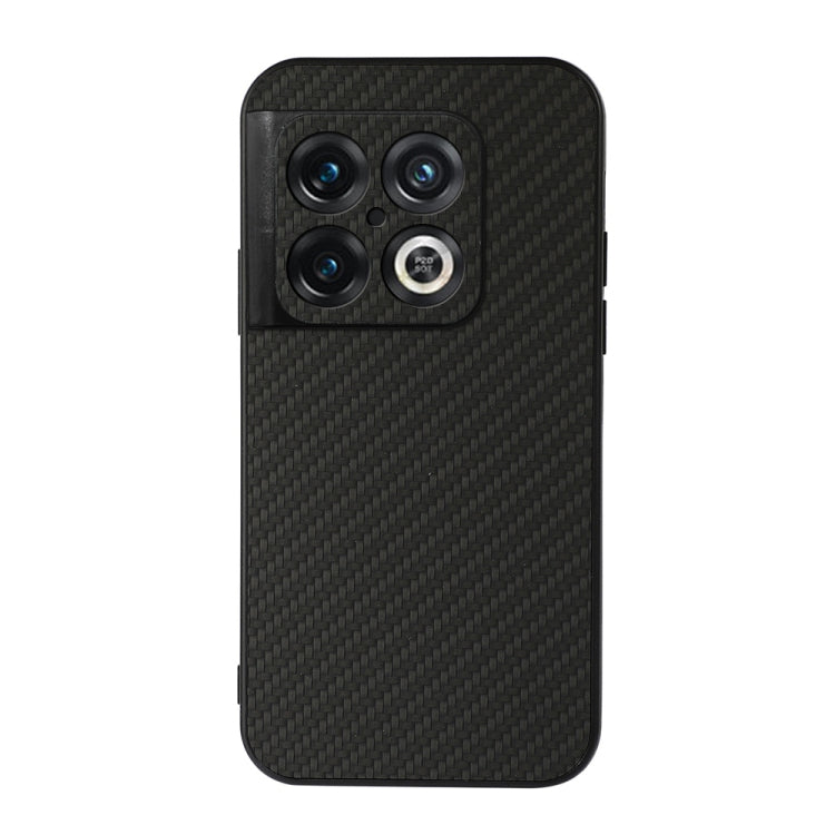 For OnePlus 10 Pro Accurate Hole Carbon Fiber Texture PU Phone Case