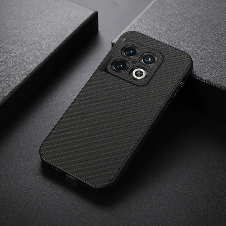 For OnePlus 10 Pro Accurate Hole Carbon Fiber Texture PU Phone Case
