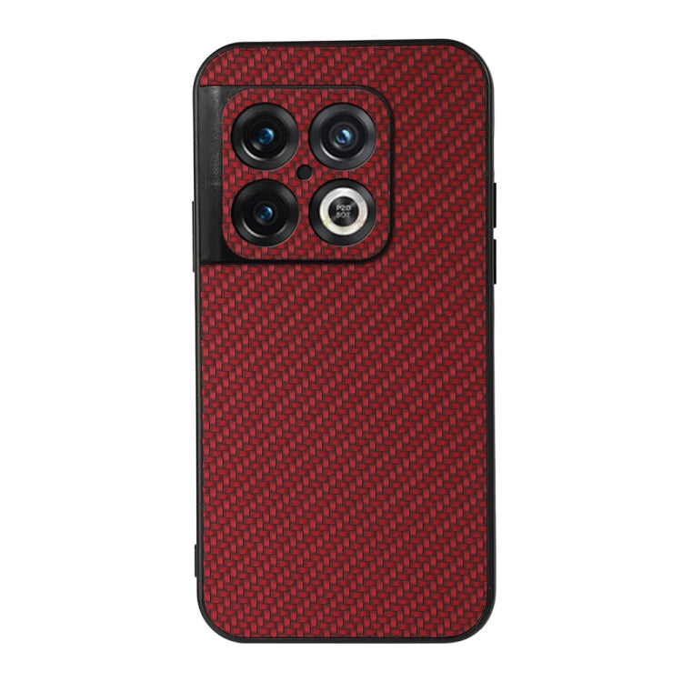 For OnePlus 10 Pro Accurate Hole Carbon Fiber Texture PU Phone Case