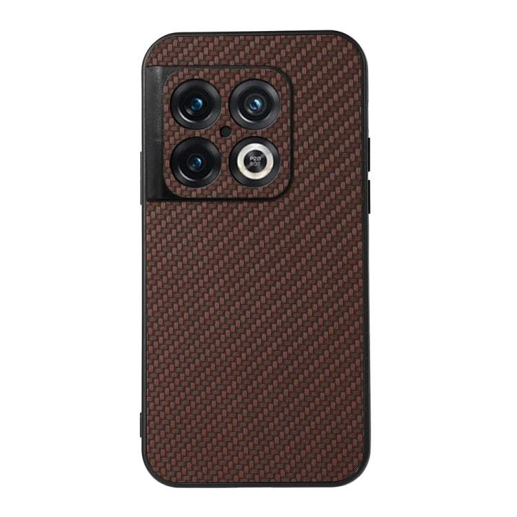 For OnePlus 10 Pro Accurate Hole Carbon Fiber Texture PU Phone Case