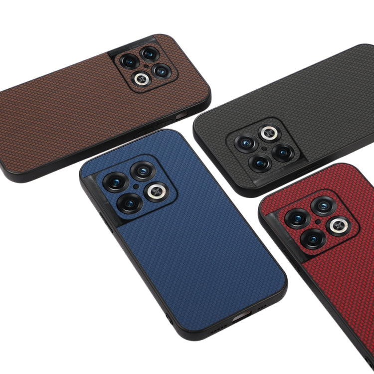 For OnePlus 10 Pro Accurate Hole Carbon Fiber Texture PU Phone Case