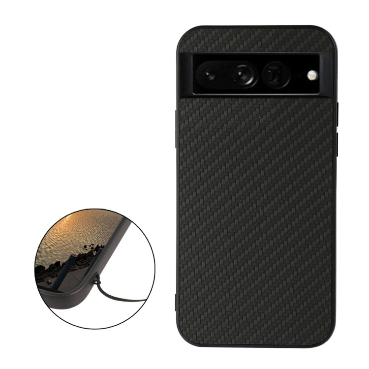 For Google Pixel 7 Pro Accurate Hole Carbon Fiber Texture PU Phone Case