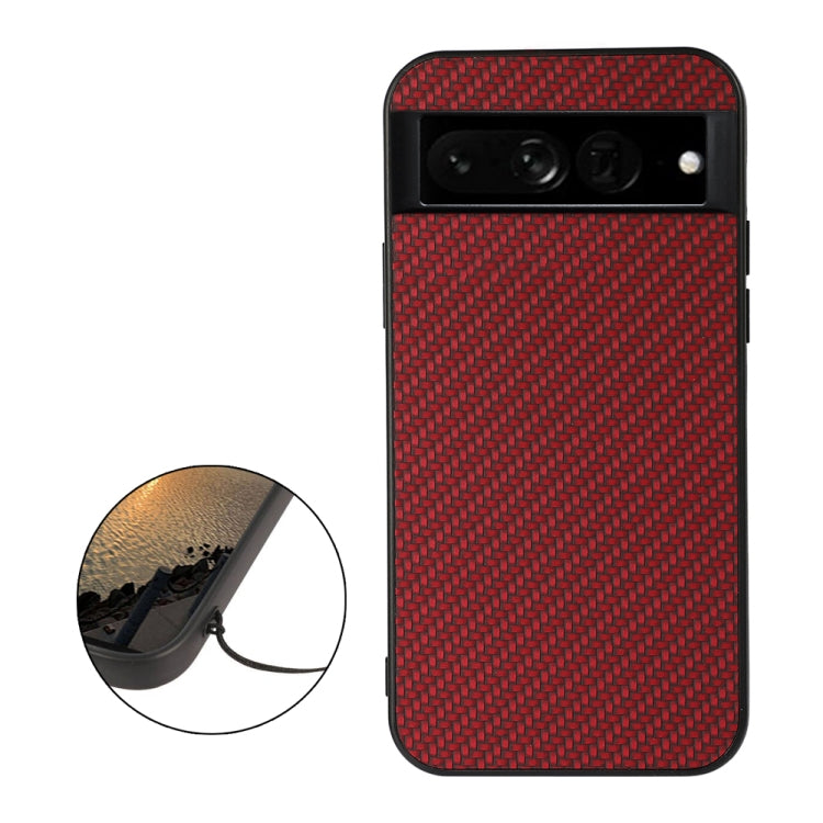 For Google Pixel 7 Pro Accurate Hole Carbon Fiber Texture PU Phone Case