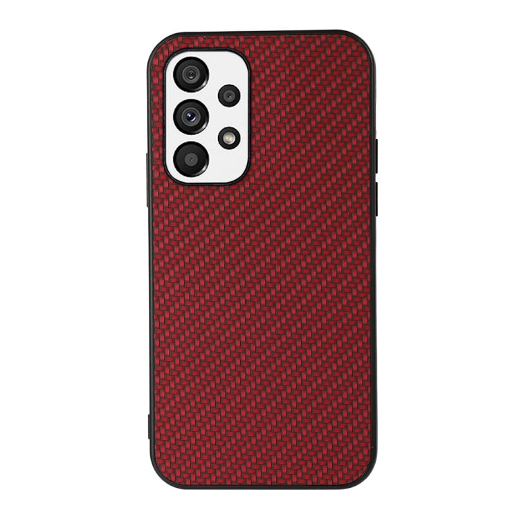 For Samsung Galaxy A73 5G Accurate Hole Carbon Fiber Texture PU Phone Case