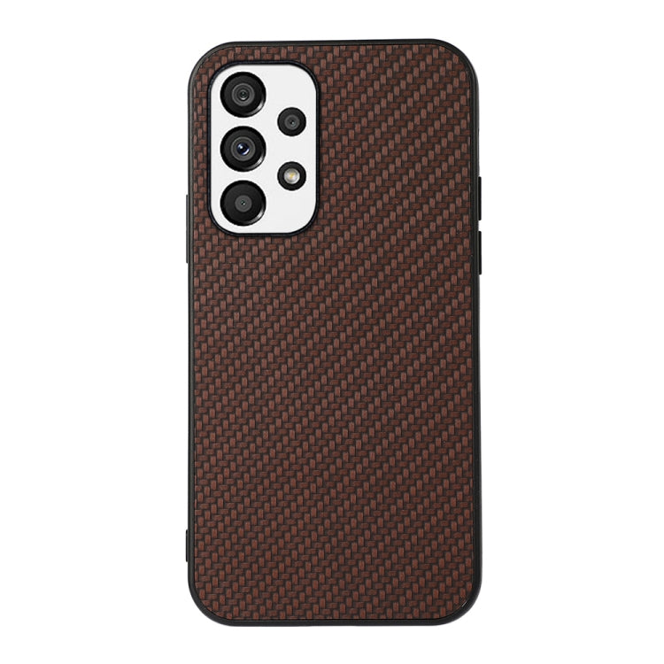 For Samsung Galaxy A73 5G Accurate Hole Carbon Fiber Texture PU Phone Case