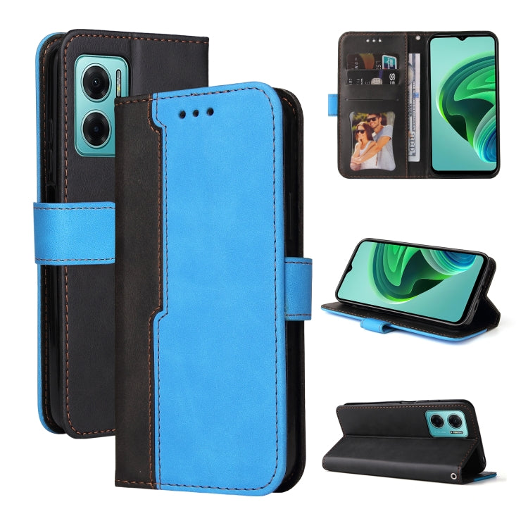 For Xiaomi Redmi Note 11E Stitching-Color Horizontal Flip Leather Case