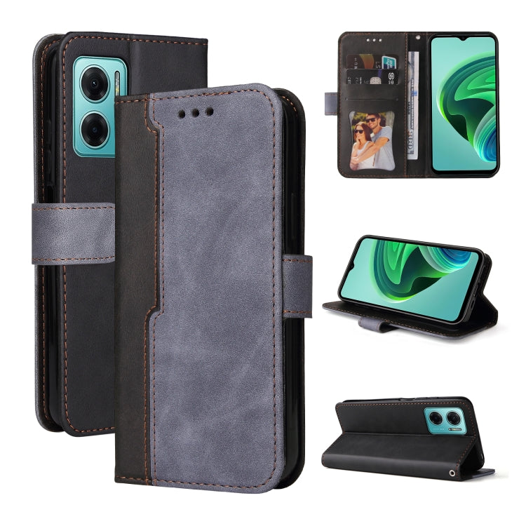 For Xiaomi Redmi Note 11E Stitching-Color Horizontal Flip Leather Case