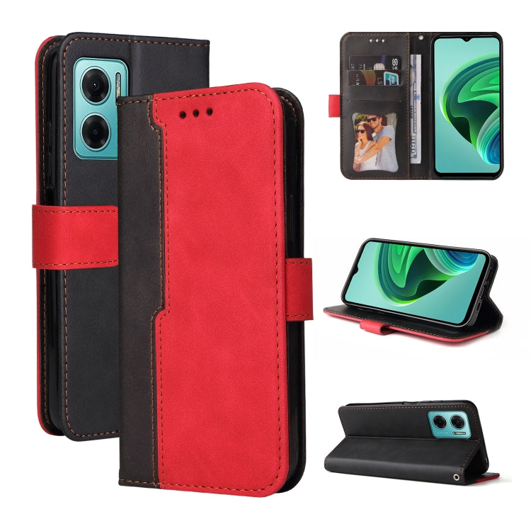 For Xiaomi Redmi Note 11E Stitching-Color Horizontal Flip Leather Case