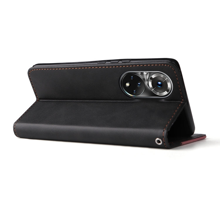 For Huawei Nova 9 Pro/Honor 50 Pro Stitching-Color Horizontal Flip Leather Case