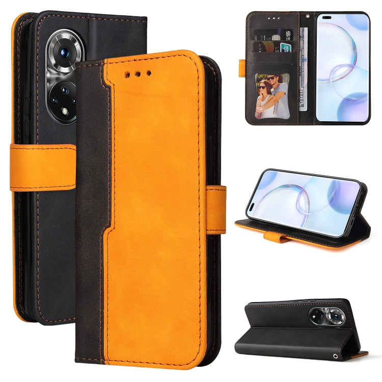 For Huawei Nova 9 Pro/Honor 50 Pro Stitching-Color Horizontal Flip Leather Case