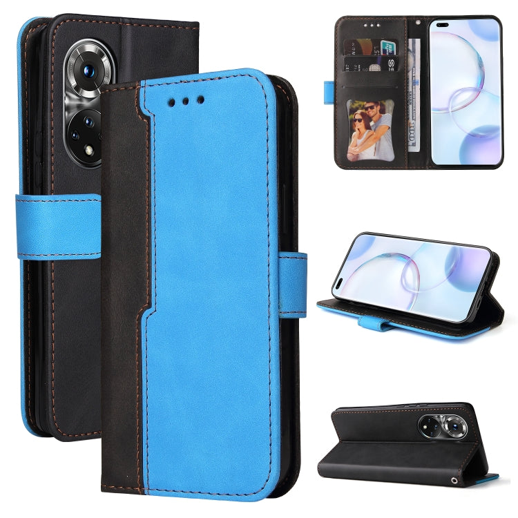 For Huawei Nova 9 Pro/Honor 50 Pro Stitching-Color Horizontal Flip Leather Case