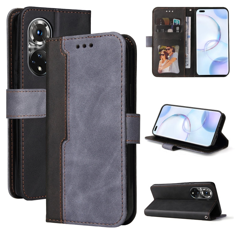 For Huawei Nova 9 Pro/Honor 50 Pro Stitching-Color Horizontal Flip Leather Case