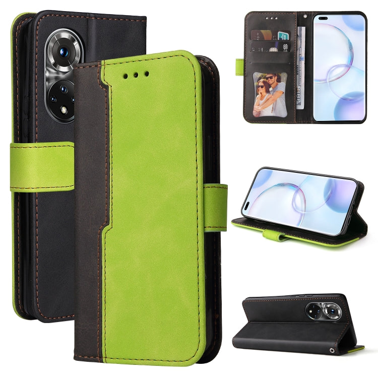 For Huawei Nova 9 Pro/Honor 50 Pro Stitching-Color Horizontal Flip Leather Case
