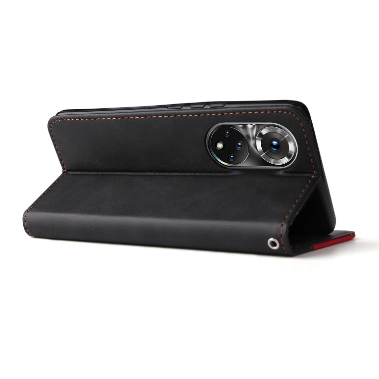 For Huawei Nova 9 Pro/Honor 50 Pro Stitching-Color Horizontal Flip Leather Case