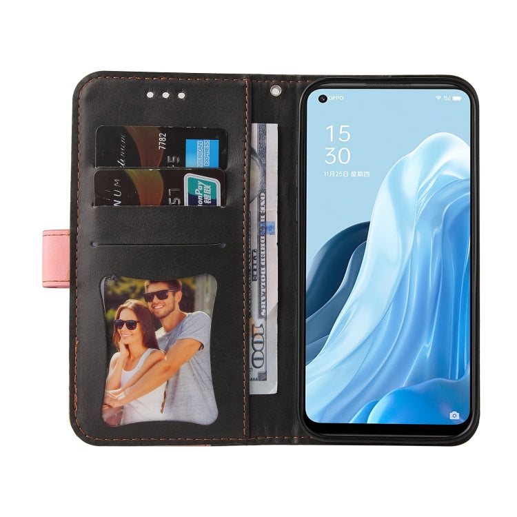 For OPPO Reno7 SE 5G Stitching-Color Horizontal Flip Leather Case