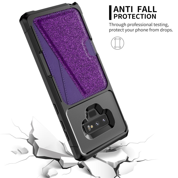 For Samsung Galaxy Note9 Glitter Magnetic Card Bag Phone Case