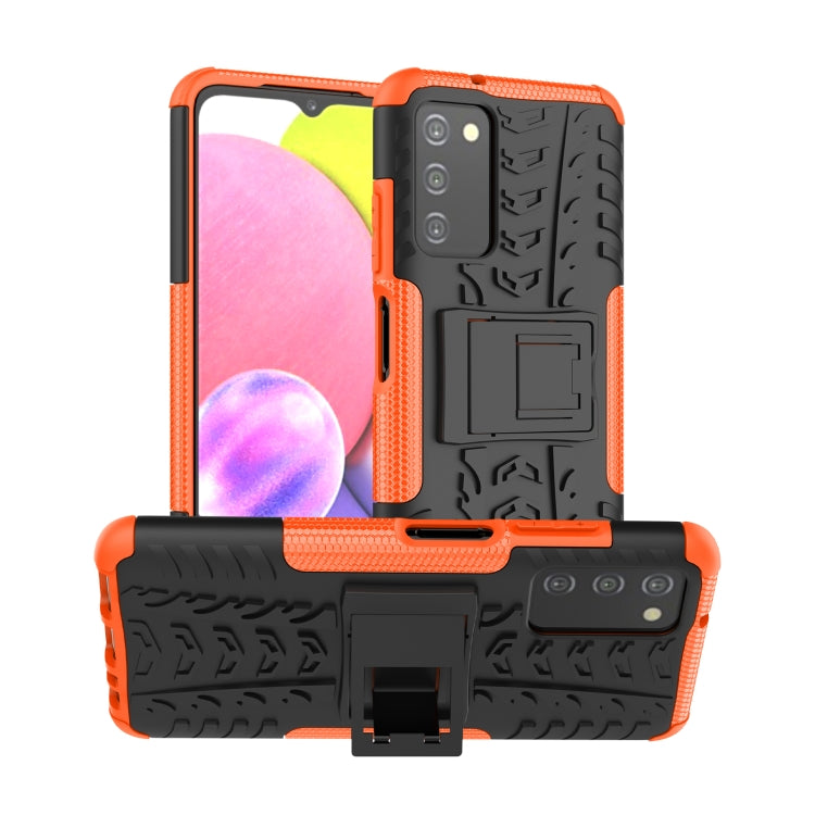 For Samsung Galaxy A03S 2022 165.8mm US Tire Texture TPU + PC Phone Case with Holder