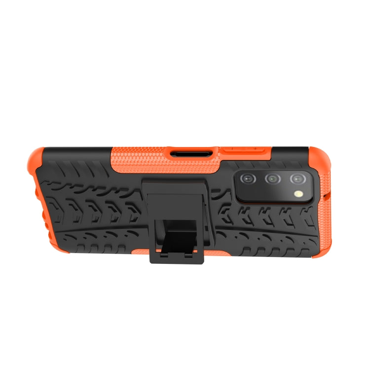 For Samsung Galaxy A03S 2022 165.8mm US Tire Texture TPU + PC Phone Case with Holder