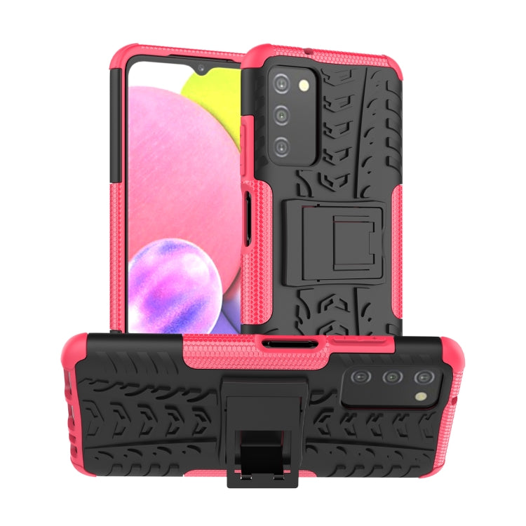 For Samsung Galaxy A03S 2022 165.8mm US Tire Texture TPU + PC Phone Case with Holder