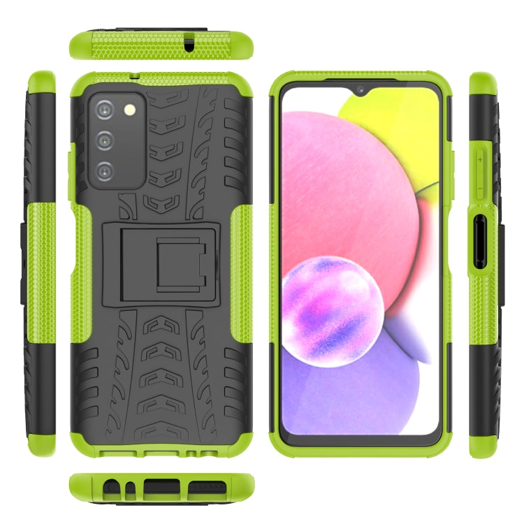 For Samsung Galaxy A03S 2022 165.8mm US Tire Texture TPU + PC Phone Case with Holder