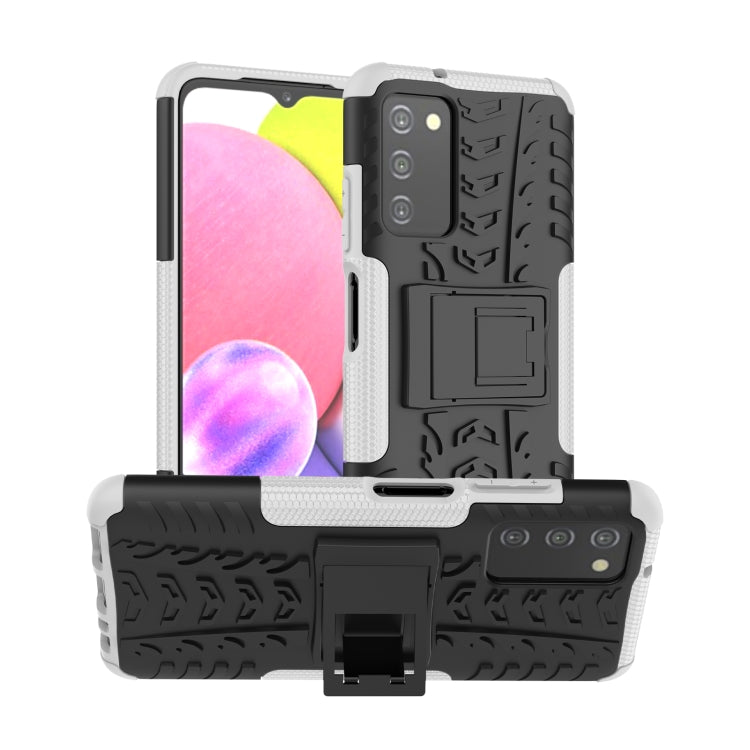 For Samsung Galaxy A03S 2022 165.8mm US Tire Texture TPU + PC Phone Case with Holder