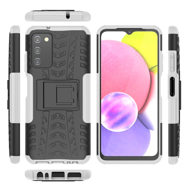 For Samsung Galaxy A03S 2022 165.8mm US Tire Texture TPU + PC Phone Case with Holder